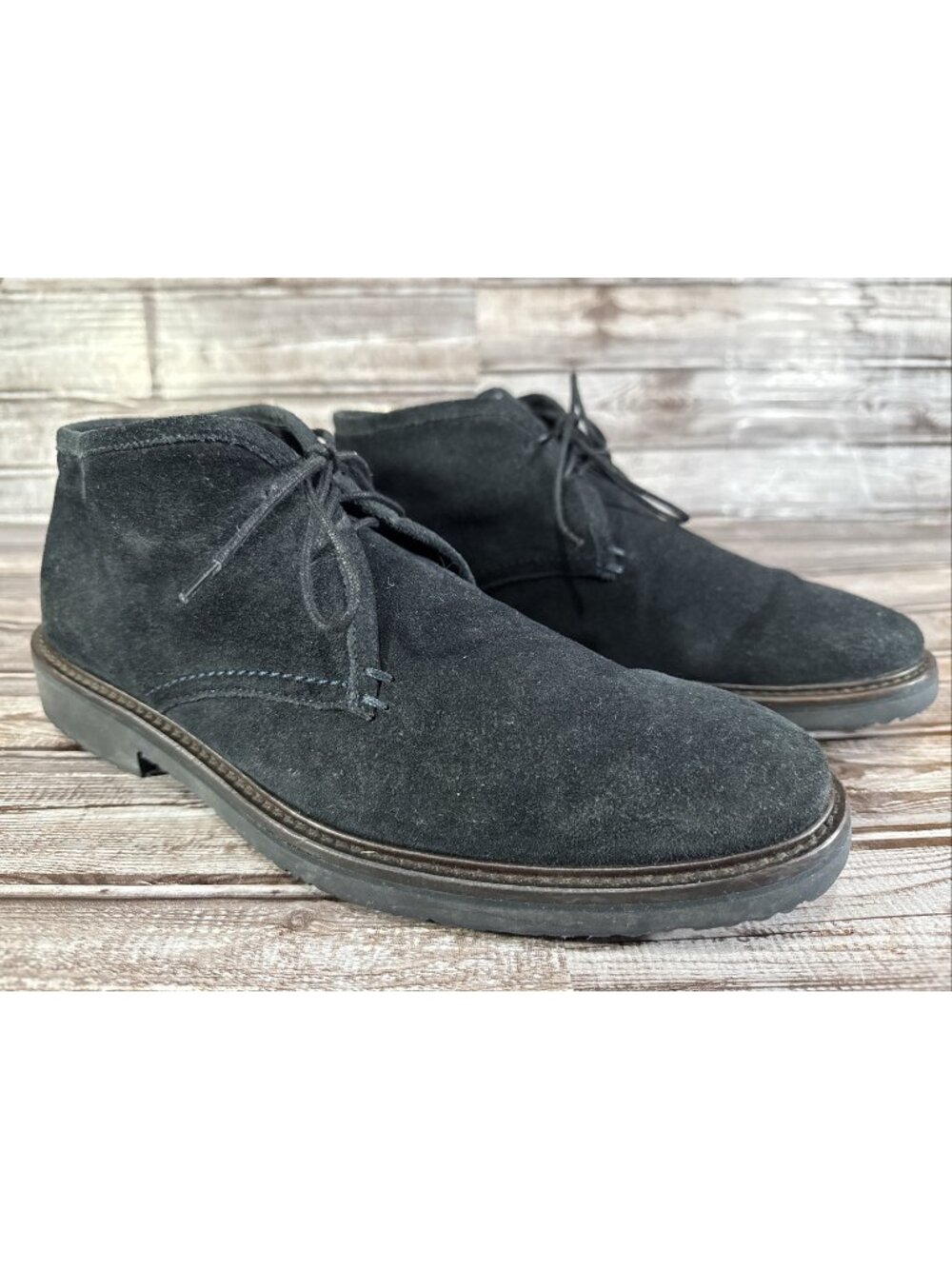 Ermenegildo Zegna Lace Up Suede Chucka Boots Shoes Size 8.5 Midnight blue $650